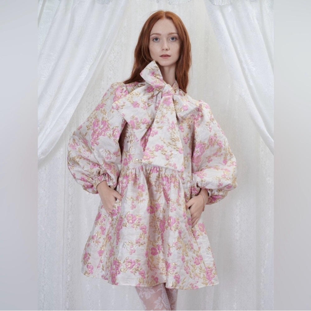 Sister Jane Floral Puff Sleeve Dress with Bow